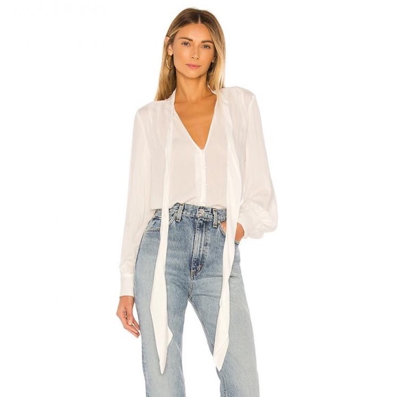 Ivory Tie Blouse - Picture 1 of 6